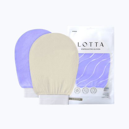 Icon™ LOTTA Exfoliating Gloves 2Pcs Deep Exfoliation Mitt of 150D Shower Body Scrub Exfoliant Scrubber Glove Skin for Cleanse Dead or Dry Skin 100% Viscose Fiber Suitable for Men and Women