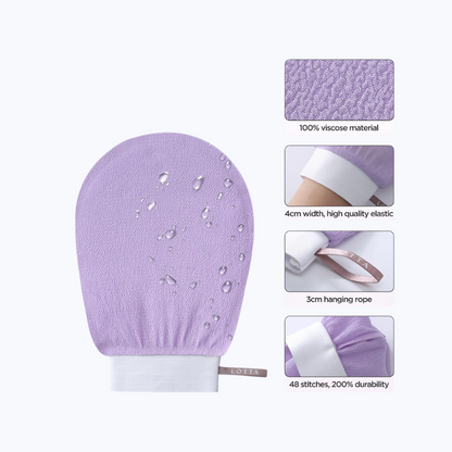 Icon™ LOTTA Exfoliating Gloves 2Pcs Deep Exfoliation Mitt of 150D Shower Body Scrub Exfoliant Scrubber Glove Skin for Cleanse Dead or Dry Skin 100% Viscose Fiber Suitable for Men and Women